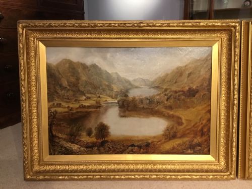 fig 1. A large pair of oil paintings by Edward Priestley