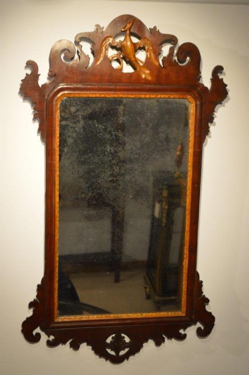 A George III Period Mahogany Fretwork Wall Mirror