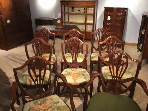 fig 1. A Good Set Of 8 Mahogany George III Period Antique Dining Chairs