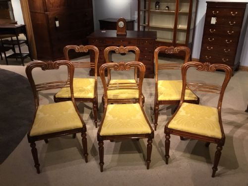A Set of 6 Rosewood William IV Period Antique Dining Chairs