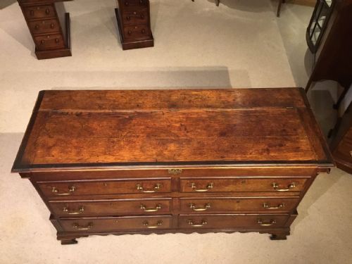 fig 1. A Good George III Period oak and mahogany cross banded dower chest