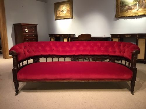 A Good Rosewood Victorian Period Aesthetic Period Sofa Designed by Bruce Talbert.