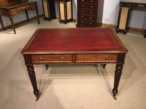 A Mahogany Regency Period Antique Writing Table by Wilson of Gt Queen St, London.