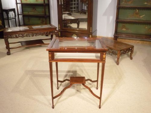 A Beautiful Edwardian Period Mahogany Inlaid Bijouterie Cabinet.