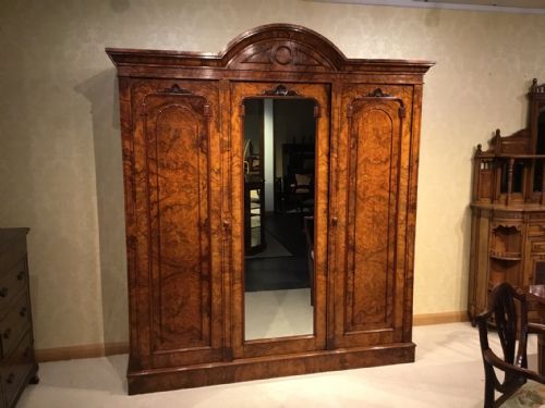 fig 1. A stunning quality burr walnut Victorian Period wardrobe
