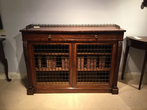 A Good Quality Regency Period Mahogany Low Bookcase