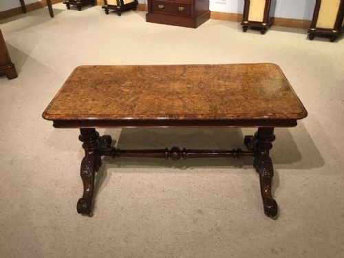 A Victorian Period Burr Walnut Antique Coffee Table
