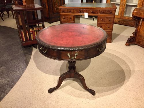 A Fine Quality Chippendale Revival Mahogany Drum Table