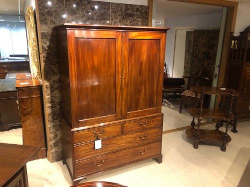 A George III Period Gillows of Lancaster Mahogany Linen Press