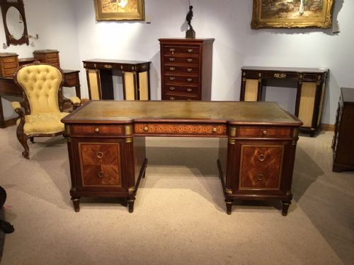 A Late 19th Century Mahogany, Marquetry & Kingwood French Writing Desk