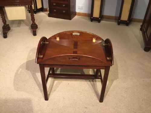 A Mahogany 19th Century Folding Butlers Tray on Stand