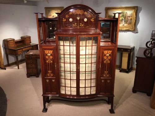 A Fine Quality Arts & Crafts Period Mahogany Display Cabinet by Shapland & Petter of Barnstaple