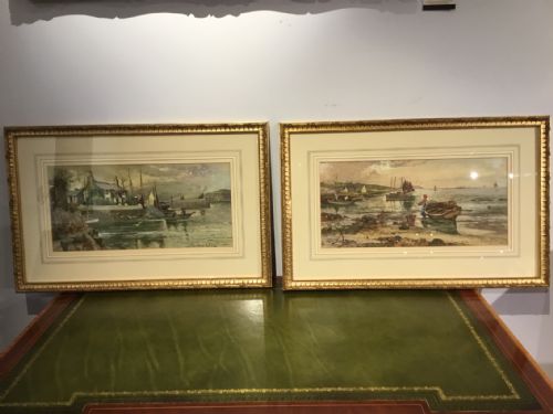 A Good Pair of Edwardian Period Watercolours by J. Hughes Clayton