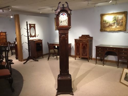 An Edwardian Period Mahogany Chippendale Style Grandmother Clock