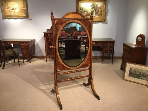 A Beautiful Mahogany Regency Period Cheval/dressing Mirror
