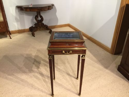 A Superb Quality Rosewood and Brass French Jewellery Cabinet