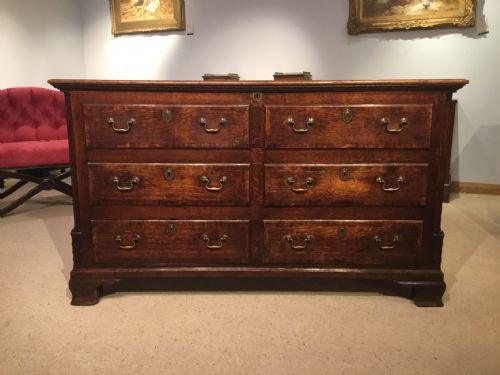 A Good Large Oak 18th Century Lancashire Mule Chest