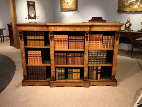 A Walnut Mid Victorian Period Open Bookcase