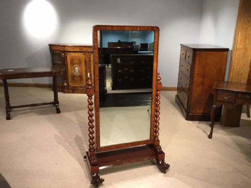 A Mahogany Victorian Period Cheval Dressing Mirror