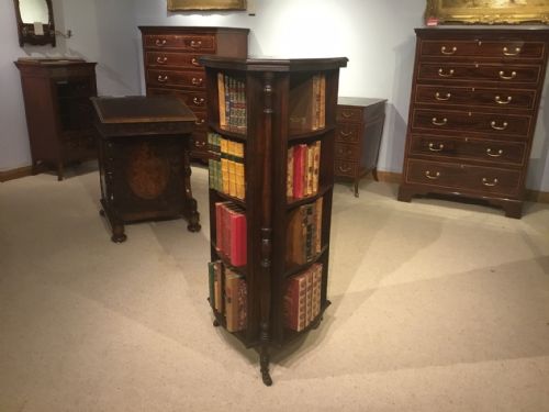 A Rare & Unusual Walnut Edwardian Period Triangular Open Bookcase