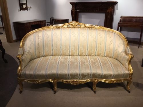 A 19th Century French Carved and Gilded Settee