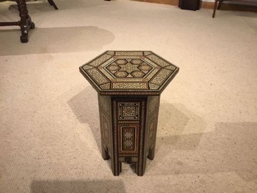 A Small Islamic Mother of Pearl Hexagonal Table