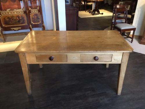 A Victorian Period English Sycamore Topped Antique Kitchen Table