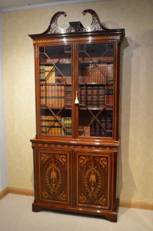 A Mahogany Antique Bookcase by Edwards & Roberts of London