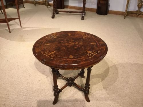 A Beautiful Burr Walnut Victorian Period Circular Coffee Table