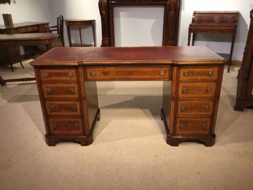 A Burr Walnut, Kingwood & Amboyna Victorian Period Antique Writing Desk