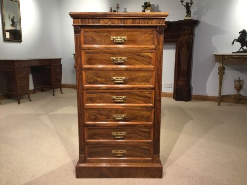An Olive Wood Victorian Period Wellington Chest