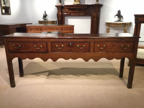 A Lovely Oak 18th Century Three Drawer Dresser Base