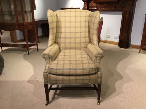 A Mahogany George III Period Antique Wing Armchair
