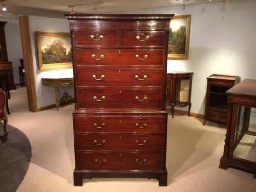 A Mahogany George III Period Antique Chest on Chest.