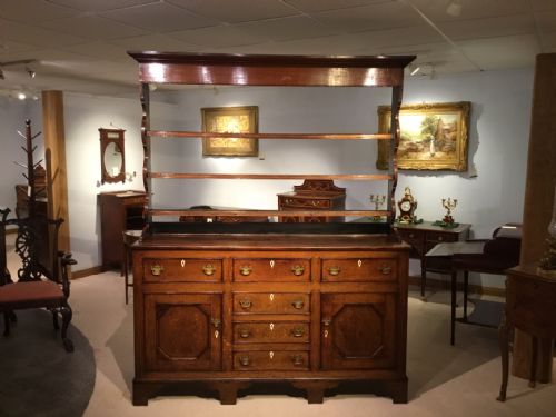 An Oak Early 19th Century Welsh Dresser and Rack