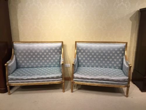 A Good Quality Pair of Carved Gilt-wood French Canapés.