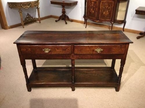 An Oak Early 19th Century Two Drawer Dresser Base