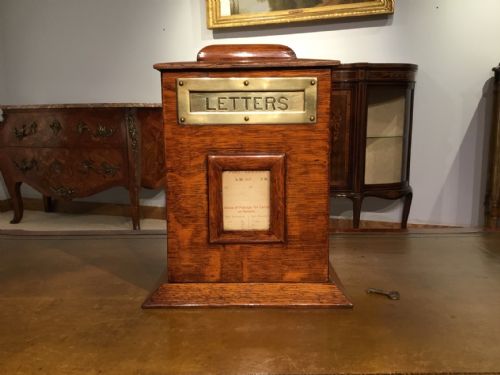An Oak Edwardian Period Country House/hotel Post Box