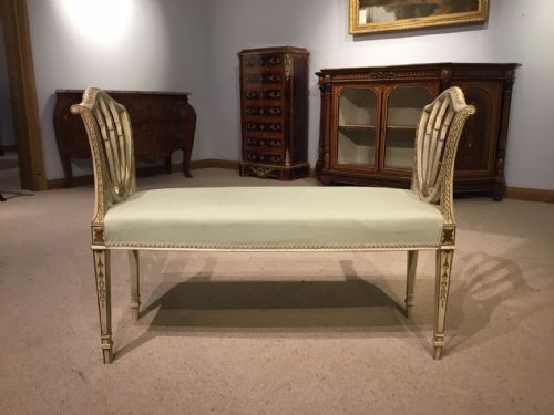A Hepplewhite Designed Edwardian Period Country House Painted Window Seat