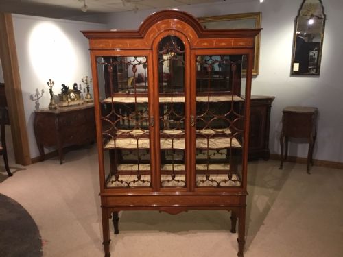 A Fine Quality  Mahogany Inlaid Edwardian Period Display Cabinet