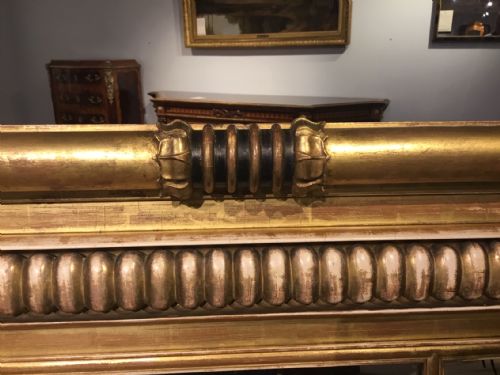 fig 1. A gilt wood Regency Period triple plate over mantle mirror.
