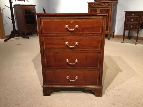 A Mahogany and Satinwood Banded Edwardian Period Chest of Drawers