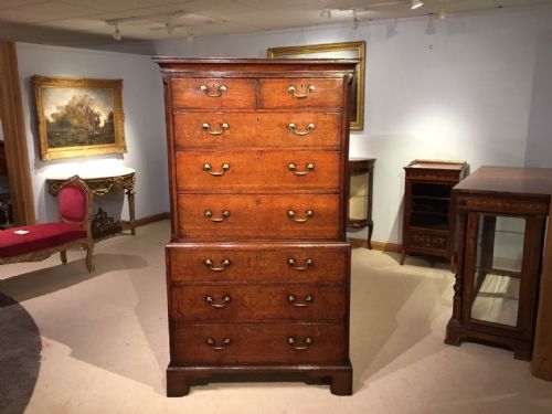 A Good Oak George III Period Antique Chest on Chest