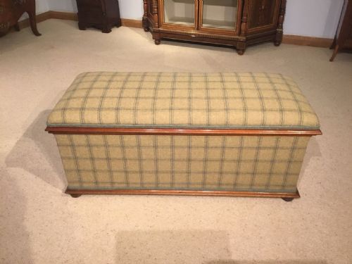 Victorian Period Rectangular Ottoman with Mahogany Frame