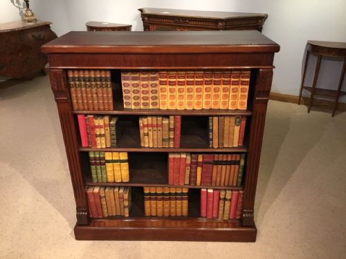A Walnut Victorian Period Open Bookcase