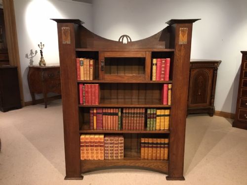 A Stylish Oak Arts & Crafts Period Open Bookcase