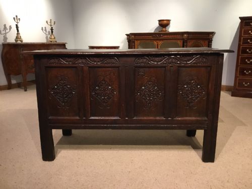 An Oak Late 17th Century Four Panelled Coffer