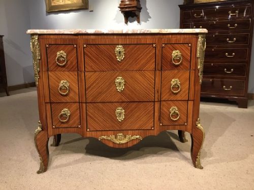 A French Kingwood and Marble Top Commode