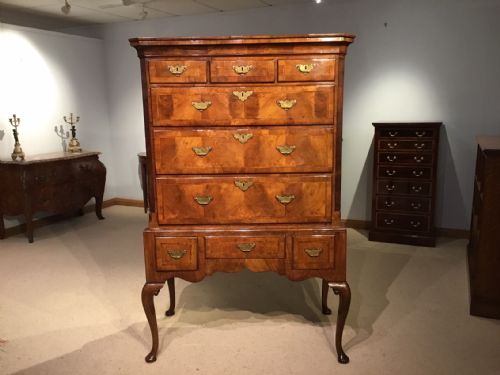 A Walnut George II Period Chest on Stand