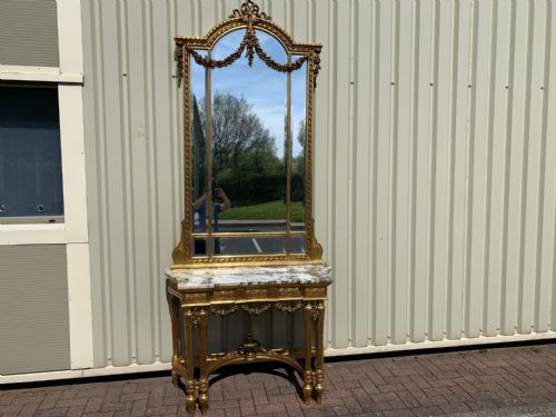 A French Gilt Console Table and Mirror